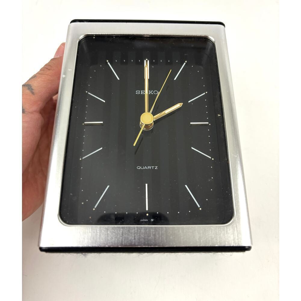 VTG Seiko Desk Clock Award Empire Retro MCM Props Business Elegant‎